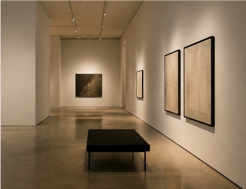 Contemporary art gallery interior